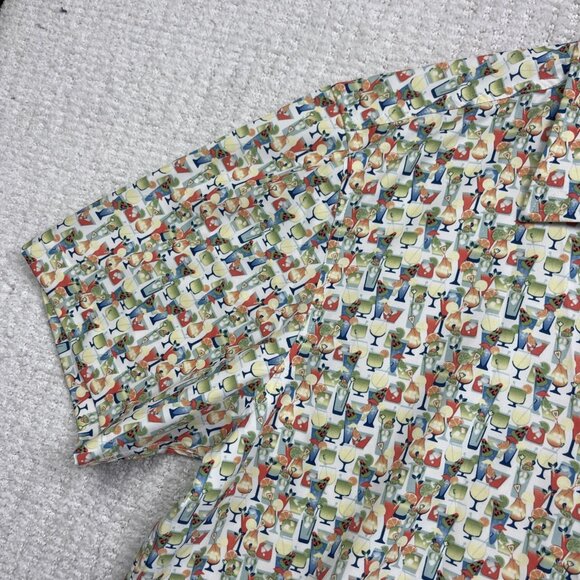 Projek Raw Shirt Mens XL Cocktails Drink AOP Summer Party Light Breathable - Picture 3 of 12